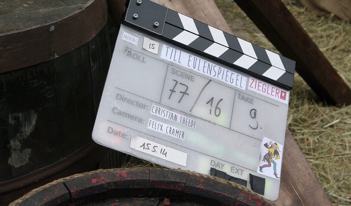 Filmopnames op een set